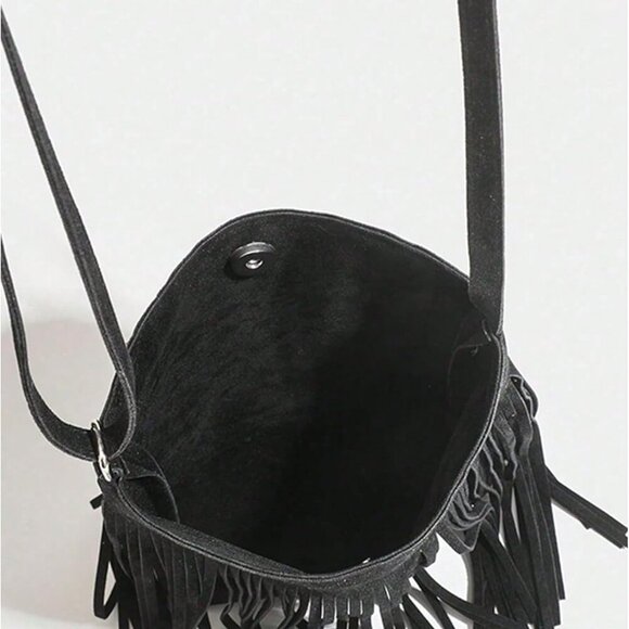 Women's Fringe Hobo Bag Crossbody Tassel Shoulder Purse Western Style - Picture 4 of 6